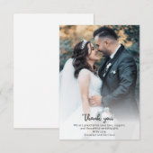 シックスタイリッシュなエレガント新郎新婦の結婚写真 サンキューカード (正面/裏面)