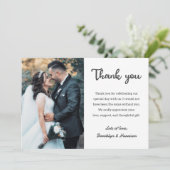 シックスタイリッシュなエレガント新郎新婦の結婚写真 サンキューカード (スタンド正面)