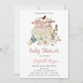 シックスタイリッシュなカボチャ、花の赤ちゃんシャワー 招待状 (正面)
