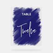 シックスタイリッシュなダーク結婚パープルのテーブル番号 アクリルサイン (正面)