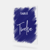 シックスタイリッシュなダーク結婚パープルのテーブル番号 アクリルサイン (傾斜)