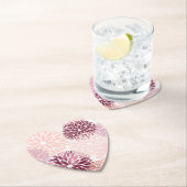 シックスタイリッシュなピンクのブルゴーニュの花 ペーパーコースター (インサイチュ)