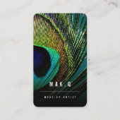 シックスタイリッシュな孔雀の羽毛フォトメイクアップアーティスト 名刺 (正面)