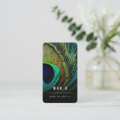 シックスタイリッシュな孔雀の羽毛フォトメイクアップアーティスト 名刺 (スタンド正面)