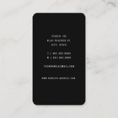 シックスタイリッシュな孔雀の羽毛フォトメイクアップアーティスト 名刺 (裏面)