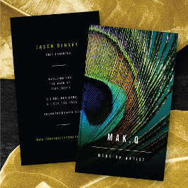 シックスタイリッシュな孔雀の羽毛フォトメイクアップアーティスト 名刺