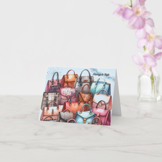 シックスタイリッシュな手提げカードグリーティング カード (蘭)