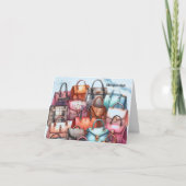 シックスタイリッシュな手提げカードグリーティング カード (正面)