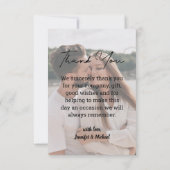 シックスタイリッシュな手書き結婚の写真 サンキューカード (裏面)