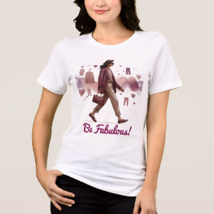 シックスタイリッシュな服装の女性 トライブレンドTシャツ