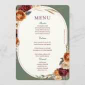 シックスタイリッシュな秋のオレンジのセージフローラ結婚 メニュー (正面)