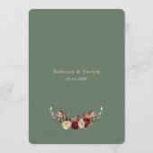 シックスタイリッシュな秋のオレンジのセージフローラ結婚 メニュー (裏面)