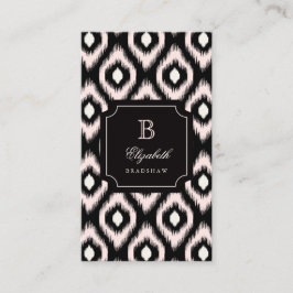 シックスタイリッシュアイボリーピンクダイヤモンドイカットモノグラム 名刺