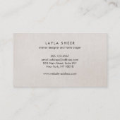 シックスタイリッシュインテリアデコレータバラストライプ金ゴールド 名刺 (裏面)