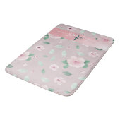 シックスタイリッシュウォーターカラーフラワーズモノグラム バスマット (アングル)