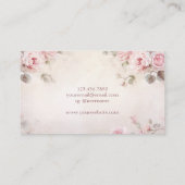 シックスタイリッシュエレガントピンクの花フローラ 名刺 (裏面)