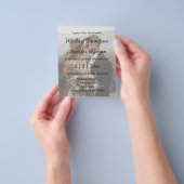 シックスタイリッシュカップル色あせた写真結婚式招待状 チラシ (手)