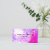 シックスタイリッシュグランジ薄紫ラベンダーユニーク抽象芸術 名刺 (スタンド正面)