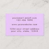 シックスタイリッシュグランジ薄紫ラベンダーユニーク抽象芸術 名刺 (裏面)