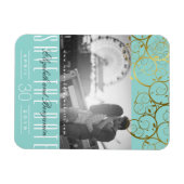 シックスタイリッシュゴールデンらせん状日付写真を保存 マグネット (横)