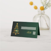 シックスタイリッシュゴールデンクリ結婚スマスツリー プレイスカード (正面)