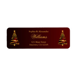 シックスタイリッシュゴールデンクリ結婚スマスツリー ラベル