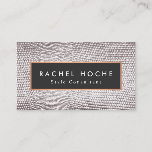 シックスタイリッシュシルバースネークスキンスタイルコンサルタント 名刺