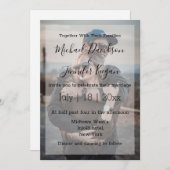 シックスタイリッシュスクリプ結婚トの色褪せた写真の招待状 ノートカード (正面/裏面)