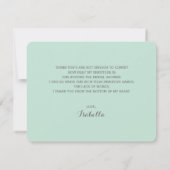 シックスタイリッシュズ結婚ガウンブライダルシャワーありがとう 招待状 (裏面)