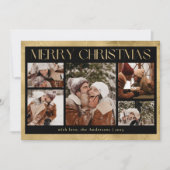 シックスタイリッシュタイポグラフィフォトコラージュクリスマス シーズンカード (正面)