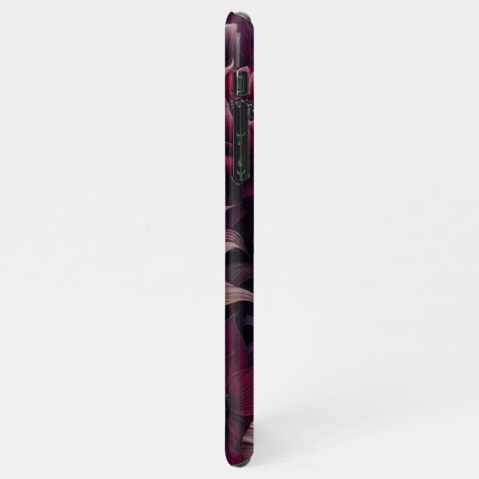 シックスタイリッシュダリアスファインアートボタニカル絵を描ズ iPhoneケース (左側)