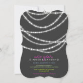 シックスタイリッシュニューイヤーズイブ輝くディナーパーティー 招待状 (正面)