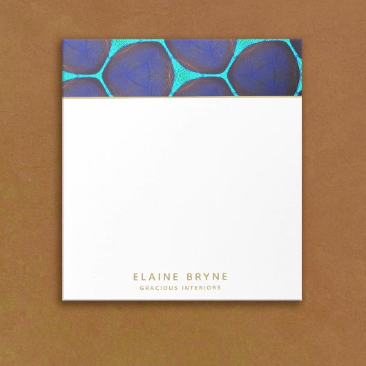 シックスタイリッシュネイビはっきりしたーターコイズパターン ノートパッド