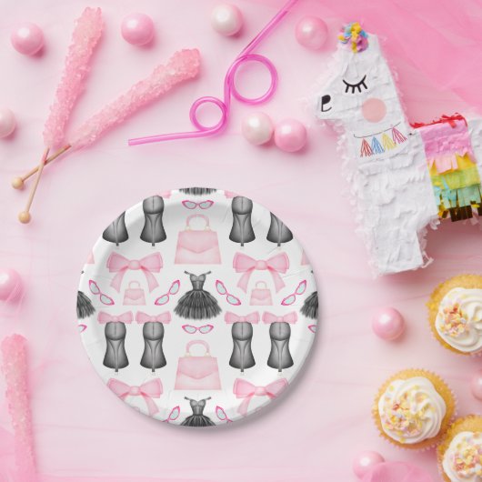 シックスタイリッシュハイヒールガーリーファッションパターン ペーパープレート (パーティー)