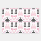 シックスタイリッシュハイヒールガーリーファッションパターン ラッピングペーパーシート (正面3)