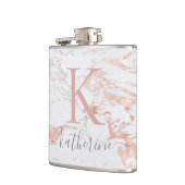 シックスタイリッシュバラゴールドフォイルマーブルモノグラム フラスク (左)