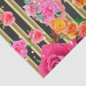 シックスタイリッシュバラ金ゴールドブラックストライプデコページ 薄葉紙 (詳細)