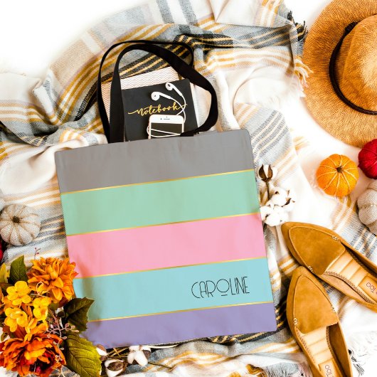 シックスタイリッシュパステルパターンテーマトートバッグ トートバッグ