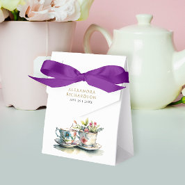 シックスタイリッシュパステルブライダルフローラカップウォーターカラー フェイバーボックス