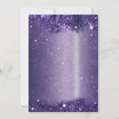 シックスタイリッシュパープルきらめくフォイルスウィート16パーティー 招待状 (裏面)