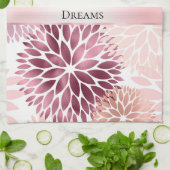 シックスタイリッシュピンクフローラブライダルシャワー キッチンタオル (折り畳み)