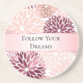 シックスタイリッシュピンクフローラブライダルシャワー コースター (正面)