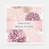 シックスタイリッシュピンクフローラブライダルシャワー スタンダードランチョンナプキン (正面)