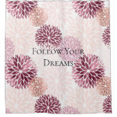 シックスタイリッシュピンクフローラ シャワーカーテン (正面)