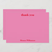 シックスタイリッシュピンクレッドカスタムブライダルシャワー サンキューカード (正面/裏面)