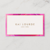 シックスタイリッシュピンク抽象芸術名刺 名刺 (正面)