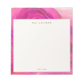 シックスタイリッシュピンク抽象芸術水彩 ノートパッド (正面)