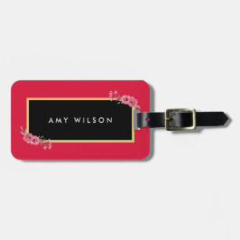 シックスタイリッシュピンク&ウォーター色のフローララゲージタグ ラゲッジタグ