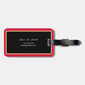 シックスタイリッシュピンク&ウォーター色のフローララゲージタグ ラゲッジタグ (裏面横)