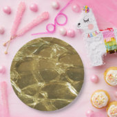 シックスタイリッシュフェスティバルシャイニー金ゴールドゴールデングリッター ペーパープレート (パーティー)